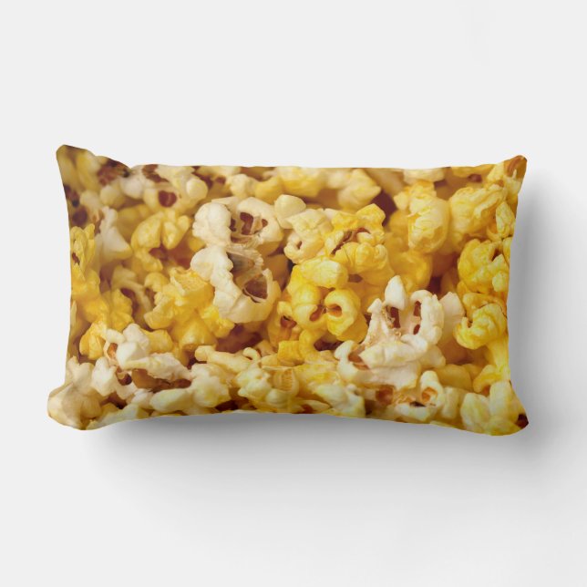 Popcorn Coloured / Black and White Lumbar Cushion (Front)