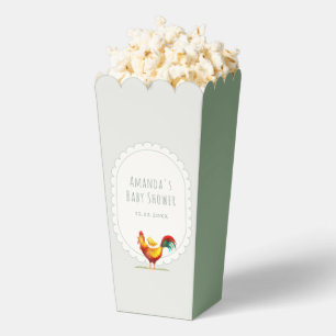 Popcorn Cottagecore Rooster Chick Baby Shower Favour Box