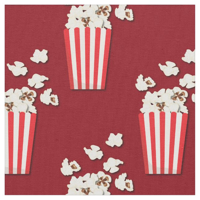 Popcorn Cute Movie Theatre Fabric (Close Up)