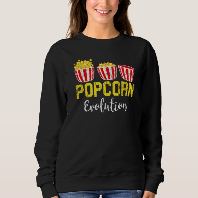 Popcorn Evolution Pop Corn Eater Graphic Sweatshirt (Front)