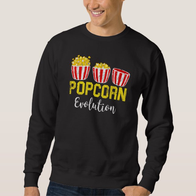 Popcorn Evolution Pop Corn Eater Graphic Sweatshirt (Front)