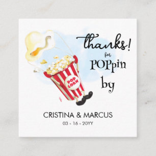 Popcorn Favour Card Thanks for Poppin By