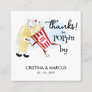 Popcorn Favour Card Thanks for Poppin By