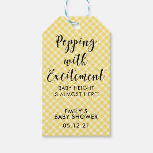 Popcorn Favour Tags, Gender Neutral Baby Shower Gift Tags