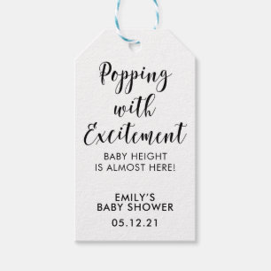 Popcorn Favour Tags, Simple Baby Shower favour Gift Tags