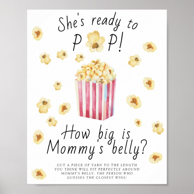 Popcorn - how big is mummy's belly game  poster (Front)
