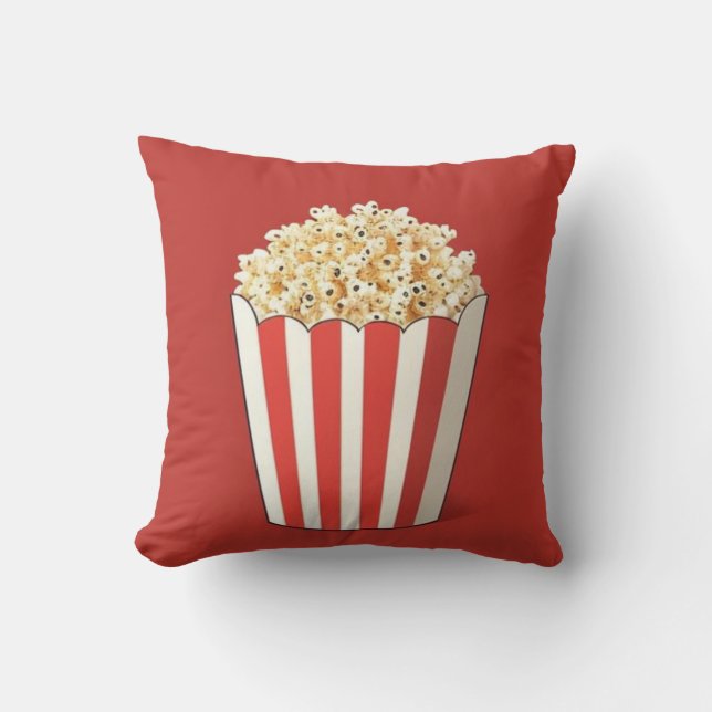 Popcorn in a Red Background Cushion (Front)