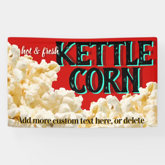 Popcorn Kettle Corn Business Festival Advertising Banner (Horizontal)