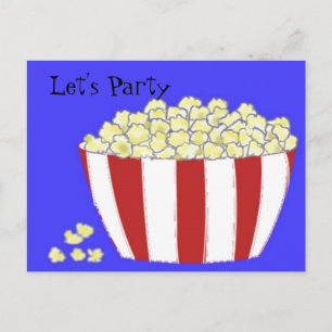 Popcorn - Let's Party Invitation