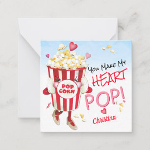 Popcorn Love Funny Classroom Valentine Card
