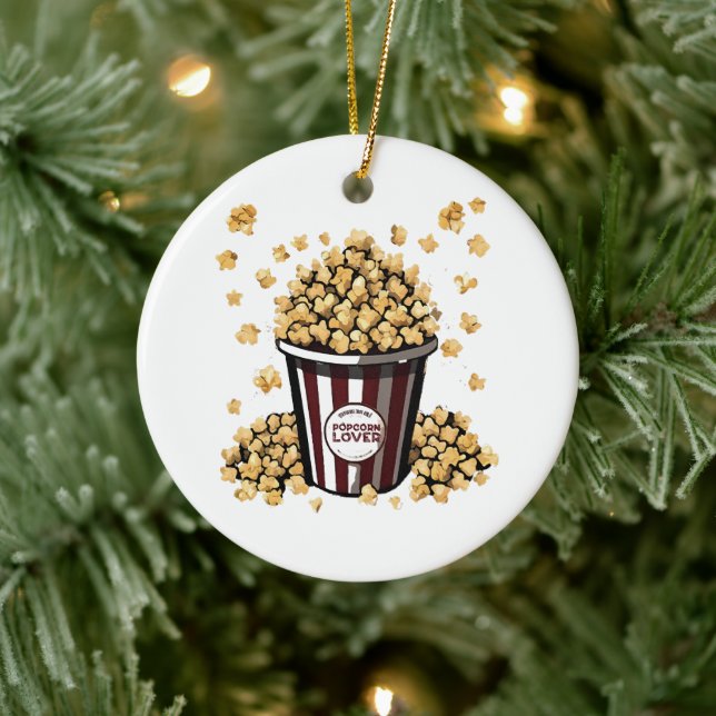 Popcorn Lover Ceramic Tree Decoration (Tree)