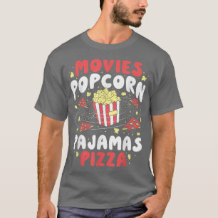 Popcorn Lover Pizza Movie Watching Night T-Shirt