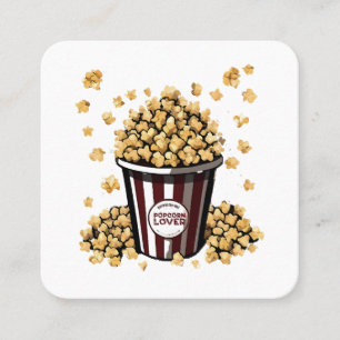 Popcorn Lover Square Business Card