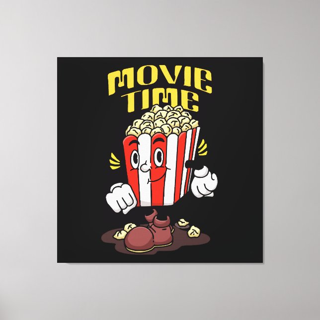 Popcorn Mascot Cartoon Canvas Print (Front)