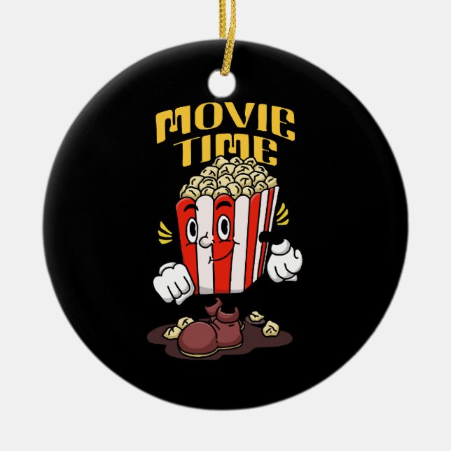 Popcorn Mascot Cartoon Ceramic Tree Decoration (Front)