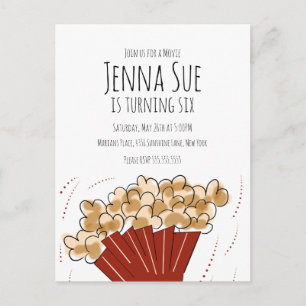 Popcorn Movie Outdoor Party Birthday Postcard