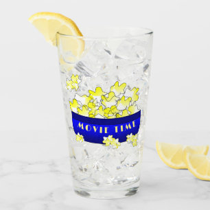 Popcorn Movie Time Glass
