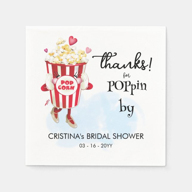  Popcorn Napkins Thanks for Poppin By (Front)
