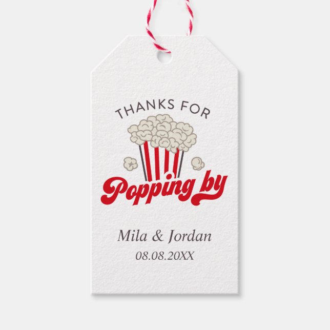 Popcorn Party Favour Gift Tag (Front)