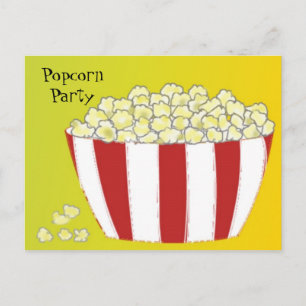 Popcorn Party Invitation Postcard