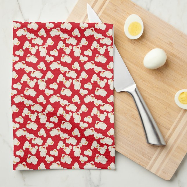 Popcorn pattern fun kitchen towel (Quarter Fold)
