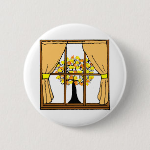 Popcorn Popping on the Apricot Tree 6 Cm Round Badge