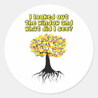 Popcorn Popping On The Apricot Tree Classic Round Sticker