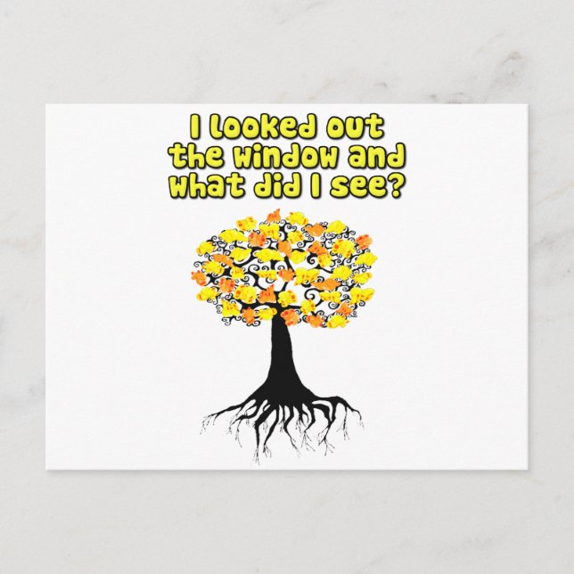 Popcorn Popping On The Apricot Tree Postcard (Front)