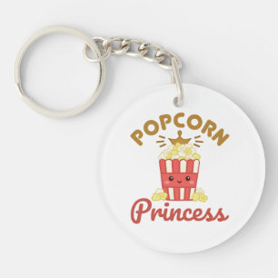 Popcorn Princess Movie Theatre Popcorn Girls Women Key Ring