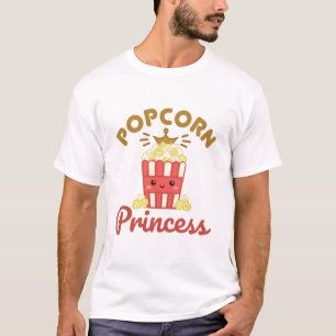 Popcorn Princess Movie Theatre Popcorn Girls Women T-Shirt