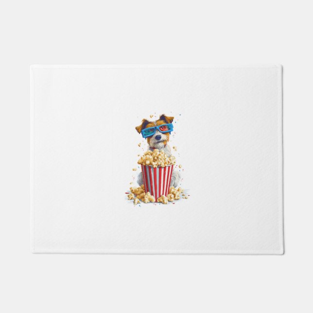 Popcorn Pup � Movie Night Dog Doormat (Front)