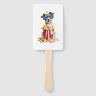 Popcorn Pup � Movie Night Dog Hand Fan