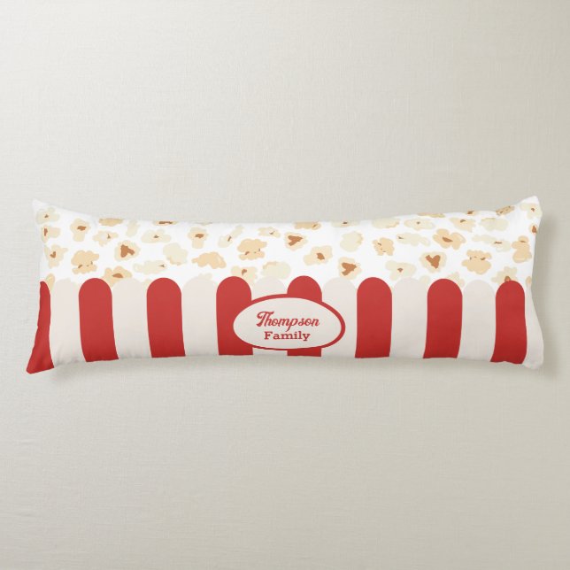 Popcorn Retro Movie Cinema Monogram Body Cushion (Front)