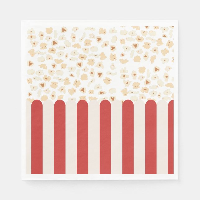 Popcorn Retro Movie Cinema  Napkin (Front)