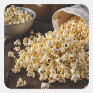 Popcorn Square Sticker