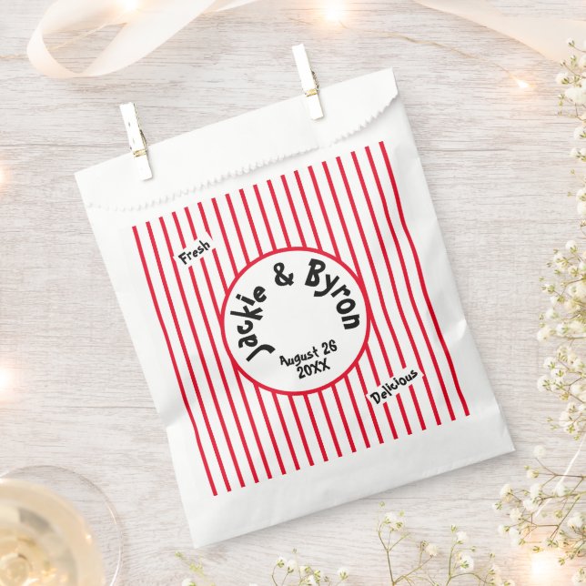 Popcorn Theme Personalised Favour Bags (Clipped)