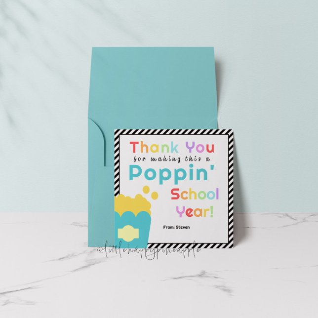Popcorn Theme Teacher End of Year Thank You Card (Creator Uploaded)