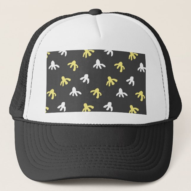 Popcorn Trucker Hat (Dark Grey & Butter Yellow) (Front)