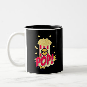 Popcorn Vintage Retro Funny Two-Tone Coffee Mug