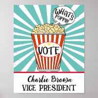 Popcorn Vote" Fun School Election Poster  