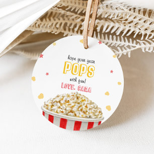 Popcorn Welcome Back to School Round Favour Tags