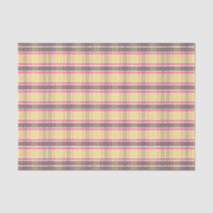 Popcorn Yellow Bubblegum Pink Coffee Brown Plaid  Tissue Paper