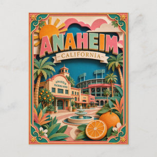 PopCut States Anaheim California Paper Art Postcard