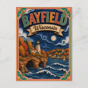 PopCut States Bayfield Wisconsin Paper Art Postcard