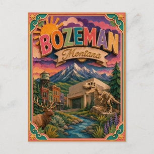 PopCut States Bozeman Montana Paper Art Postcard