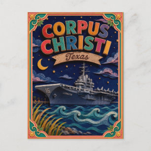 PopCut States Corpus Christi Texas Paper Art Postcard