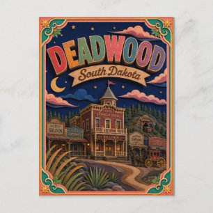 PopCut States Deadwood South Dakota Paper Art Postcard