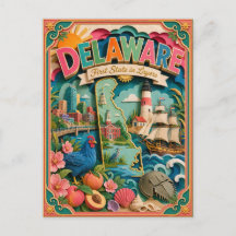 PopCut States Delaware Colourful 3D Paper Art
