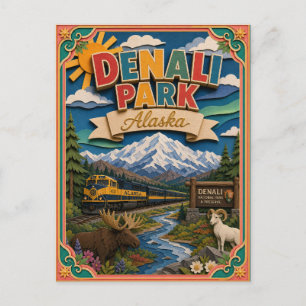 PopCut States Denali Park Alaska Paper Art  Postcard