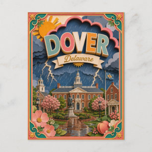 PopCut States Dover Delaware Paper Art Postcard